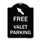 Signmission Free Valet Parking W/ Upper Left Arrow Heavy-Gauge Aluminum Sign, 24" x 18", BW-1824-23941 A-DES-BW-1824-23941 - alternate 1
